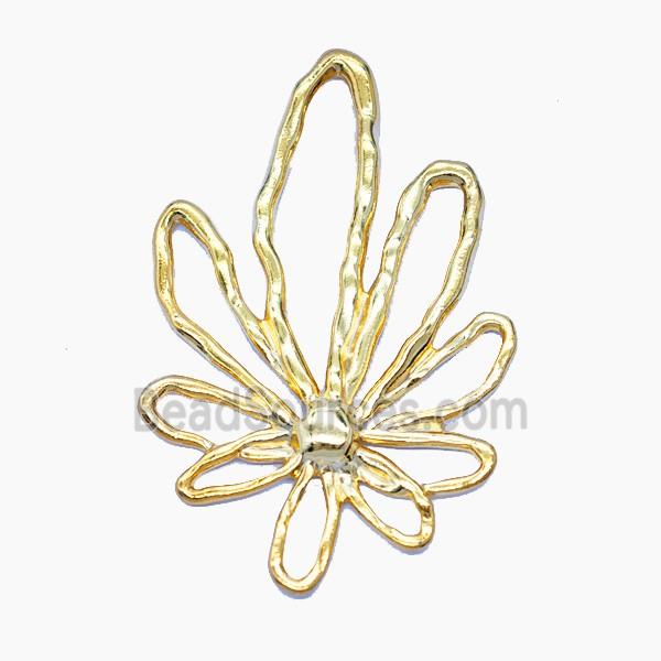 Stainless Steel Flower Pendant Gold Plated