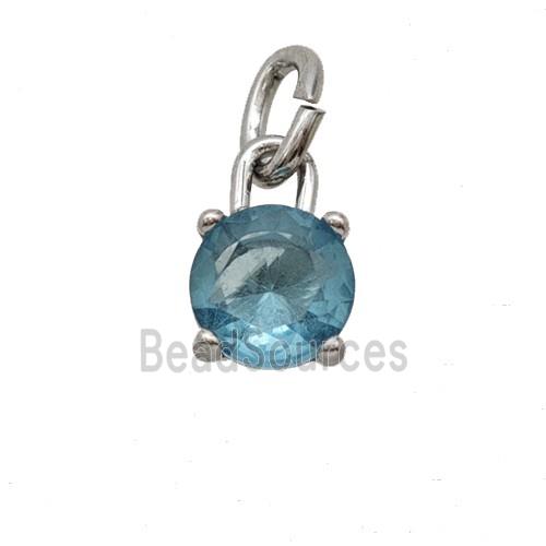 Raw Stainless Steel Pendant Pave Zirconia