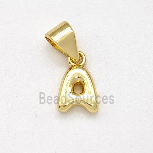 Stainless Steel Letter-A Pendant Gold Plated