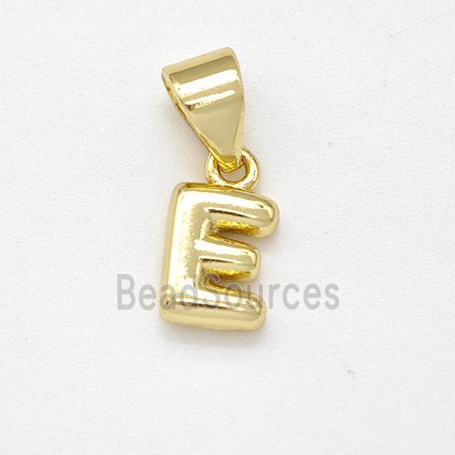 Stainless Steel Letter-E Pendant Gold Plated