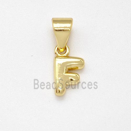 Stainless Steel Letter-F Pendant Gold Plated