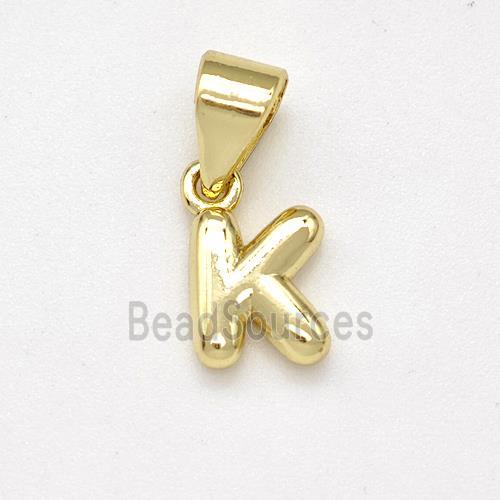 Stainless Steel Letter-K Pendant Gold Plated