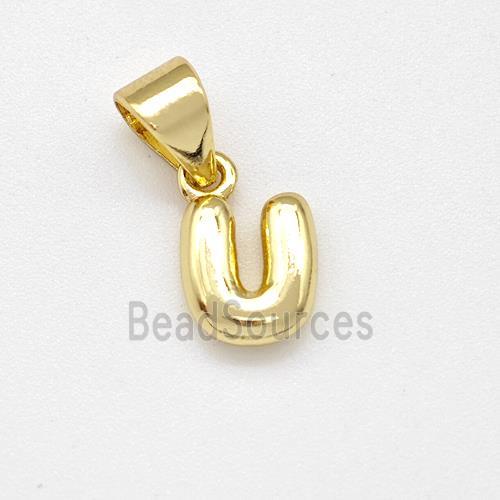 Stainless Steel Letter-U Pendant Gold Plated