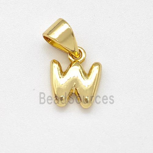 Stainless Steel Letter-W Pendant Gold Plated