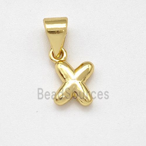 Stainless Steel Letter-X Pendant Gold Plated