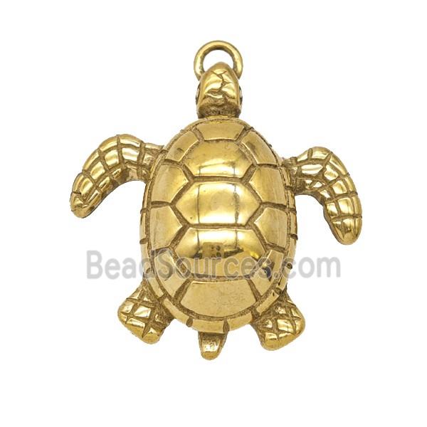Stainless Steel Tortoise Pendant Gold Plated