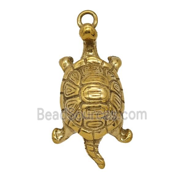 Stainless Steel Tortoise Pendant Gold Plated