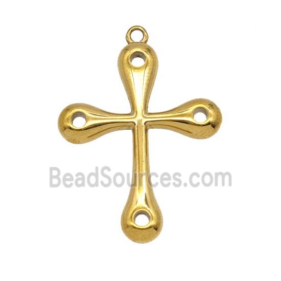 Stainless Steel Cross Pendant Gold Plated