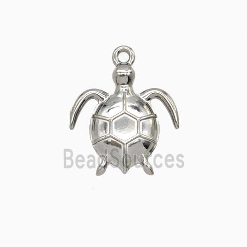 Raw Stainless Steel Tortoise Pendant