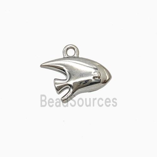 Raw Stainless Steel Fish Pendant