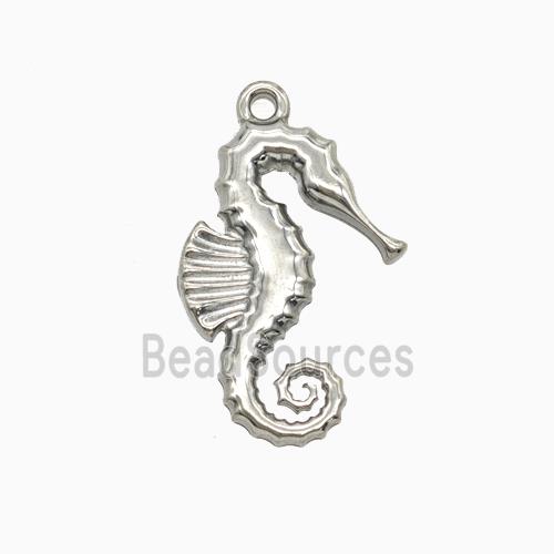 Raw Stainless Steel Seahorse Pendant