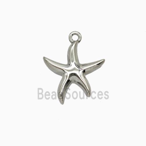 Raw Stainless Steel Starfish Pendant