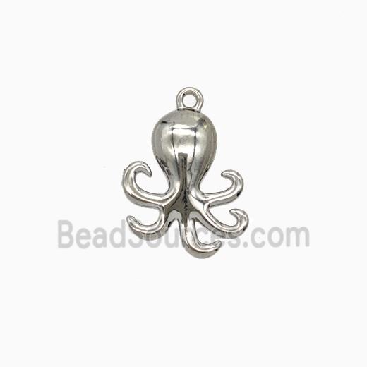 Raw Stainless Steel Octopus Pendant