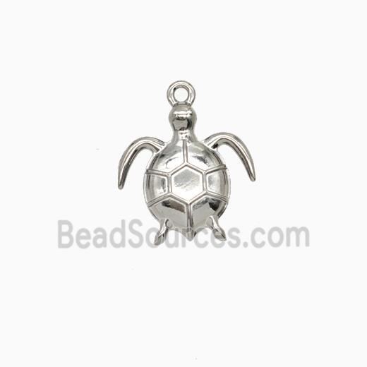 Raw Stainless Steel Tortoise Pendant