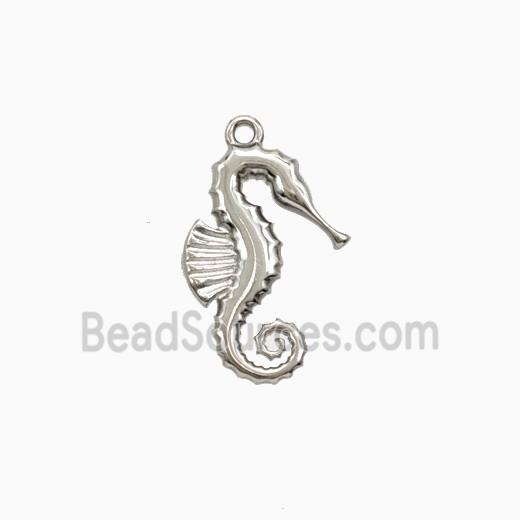 Raw Stainless Steel Seahorse Pendant