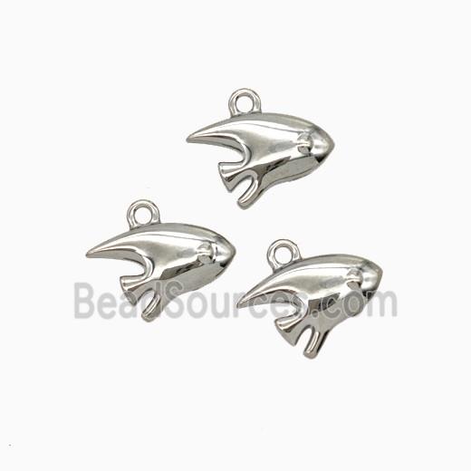 Raw Stainless Steel Fish Pendant