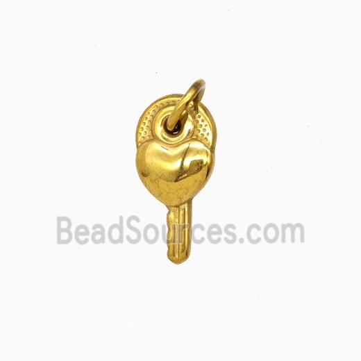 Stainless Steel Key Pendant Gold Plated