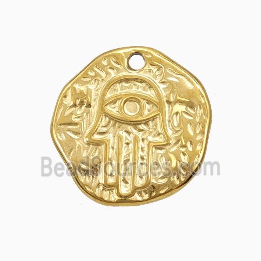 Stainless Steel Hamsahand Pendant Gold Plated