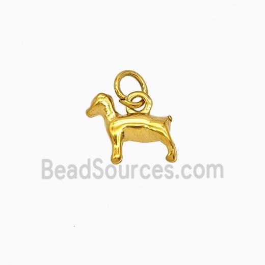 Stainless Steel Dog Pendant Gold plated
