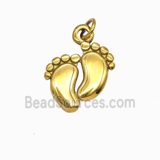 Stainless Steel Footprint Pendant Gold plated