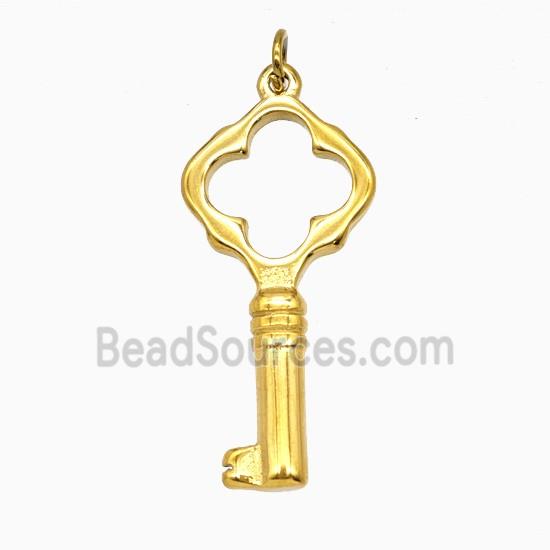 Stainless Steel Key Pendant Gold Plated