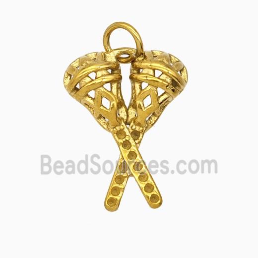 Stainless Steel Microphone Pendant Gold plated