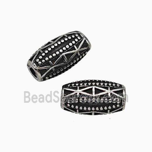 Stainless Steel Rice Beads Antique Silver