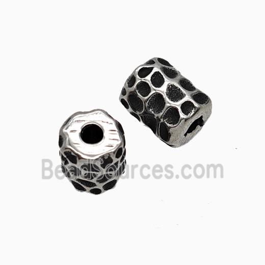 Stainless Steel Tube Beads Antique Silver