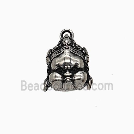 Stainless Steel Buddha Pendant Antique Silver