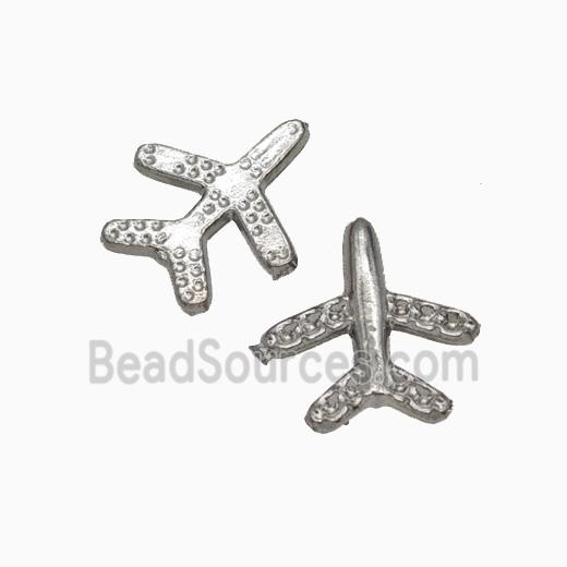 Raw Stainless Steel Airplane Pendant Nohole