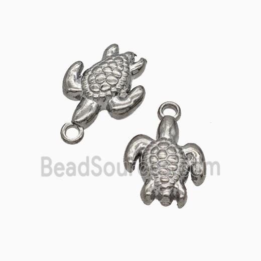 Raw Stainless Steel Tortoise Pendant