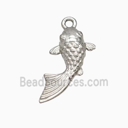 Raw Stainless Steel Fish Pendant