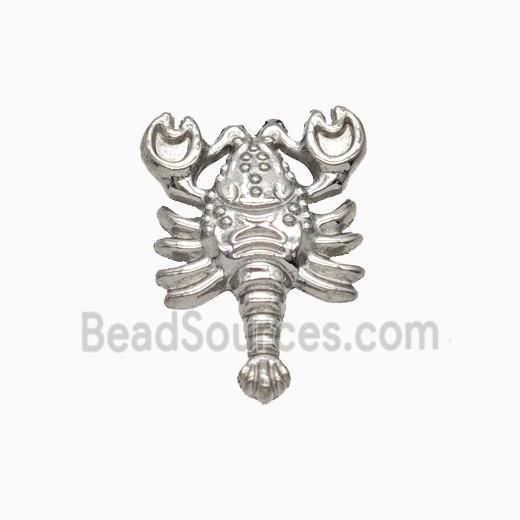 Raw Stainless Steel Crayfish Pendant