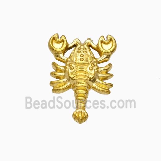 Stainless Steel Crayfish Pendant Gold Plated