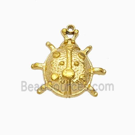 Stainless Steel Ladybug Pendant Gold Plated