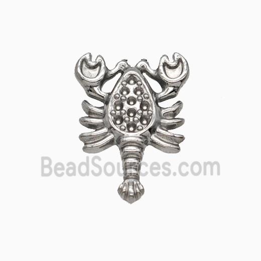 Raw Stainless Steel Crayfish Pendant