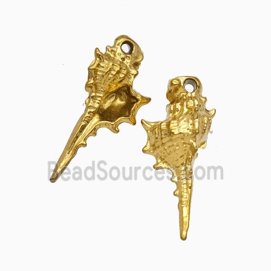 Stainless Steel Conch Shell Pendant Gold Plated