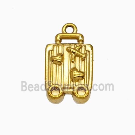 Stainless Steel Travel Box Pendant Suitcase Gold Plated