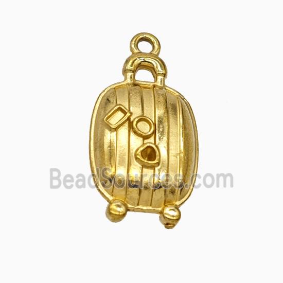 Stainless Steel Travel Box Pendant Suitcase Gold Plated