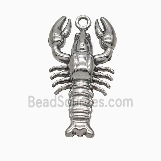 Raw Stainless Steel Crayfish Pendant