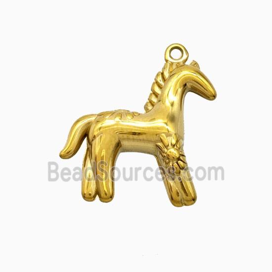 Stainless Steel Horse Pendant Gold Plated