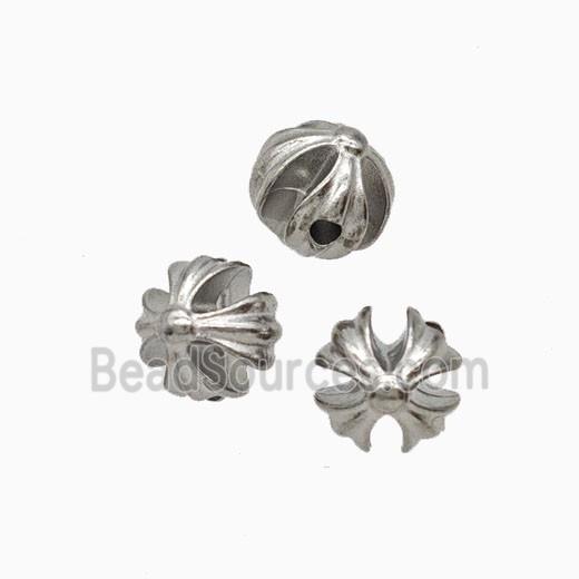 Raw Stainless Steel Round Beads