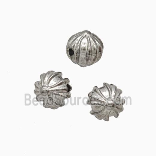 Raw Stainless Steel Round Beads