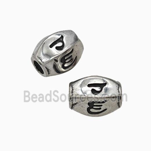 Raw Stainless Steel Barrel Beads Large Hole