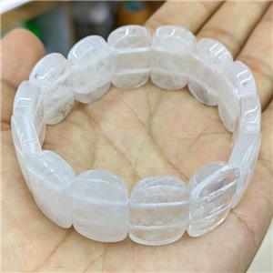 Natural Clear Quartz Bracelet Stretchy, approx 15-24mm