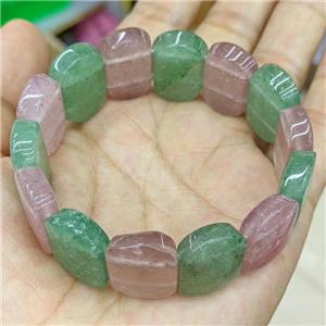 Natural Strawberry Quartz Bracelet Stretchy, approx 15-24mm