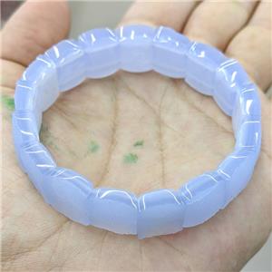 Natural Blue Lace Agate Druzy Bracelet Stretchy, approx 12-16mm, 60mm dia