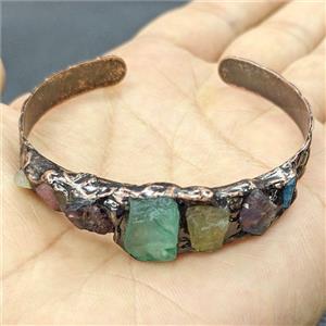 Copper Bangle Pave Gemstone Antique Red, approx 10mm, 50mm dia