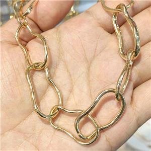 Alloy Chain Gold Plated, approx 17-32mm, 19-33mm