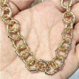 Alloy Chain Gold Plated, approx 14mm